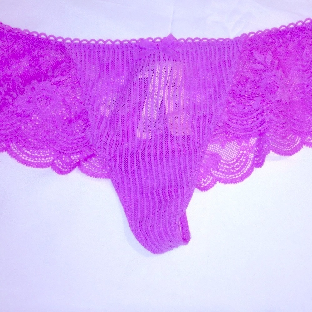 Lace Mesh Satin Panty Bikini Cheeky‎ Very Sexy Sz S